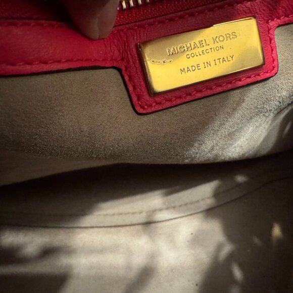 Michael Kors Collection Large Bancroft Satchel Hot Pink - Picture 6 of 7